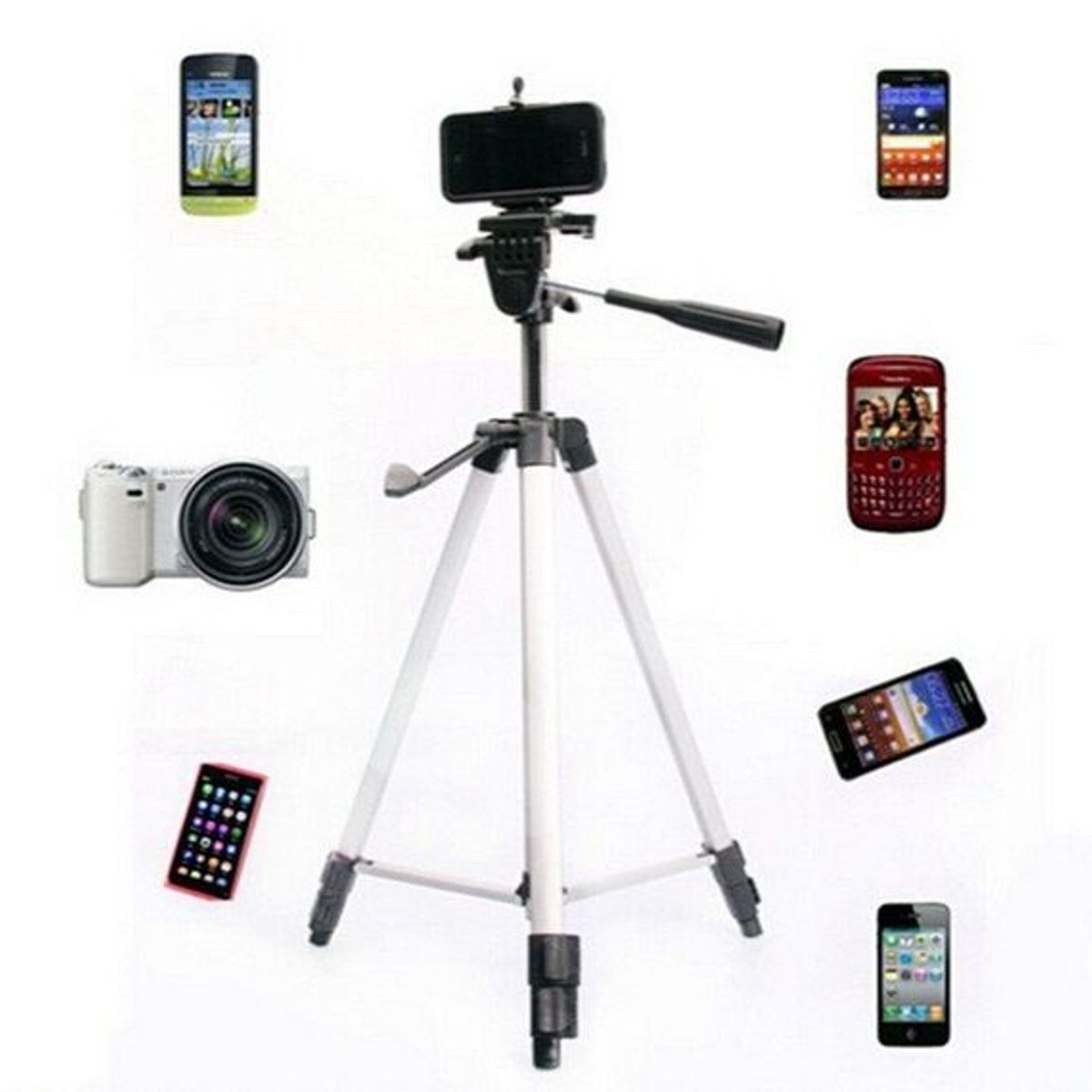 GENERICO - Trípode 1.34 Mt Soporte Celular Y Cámara con Cabezal Giratorio