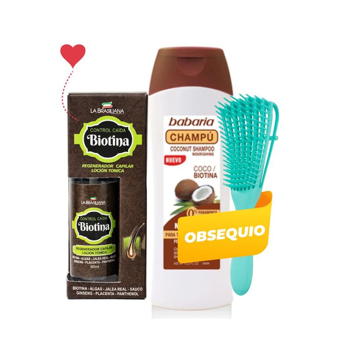 BABARIA - Duo Shampoo Coco Babaria más Biotina Brasiliana + Regalo