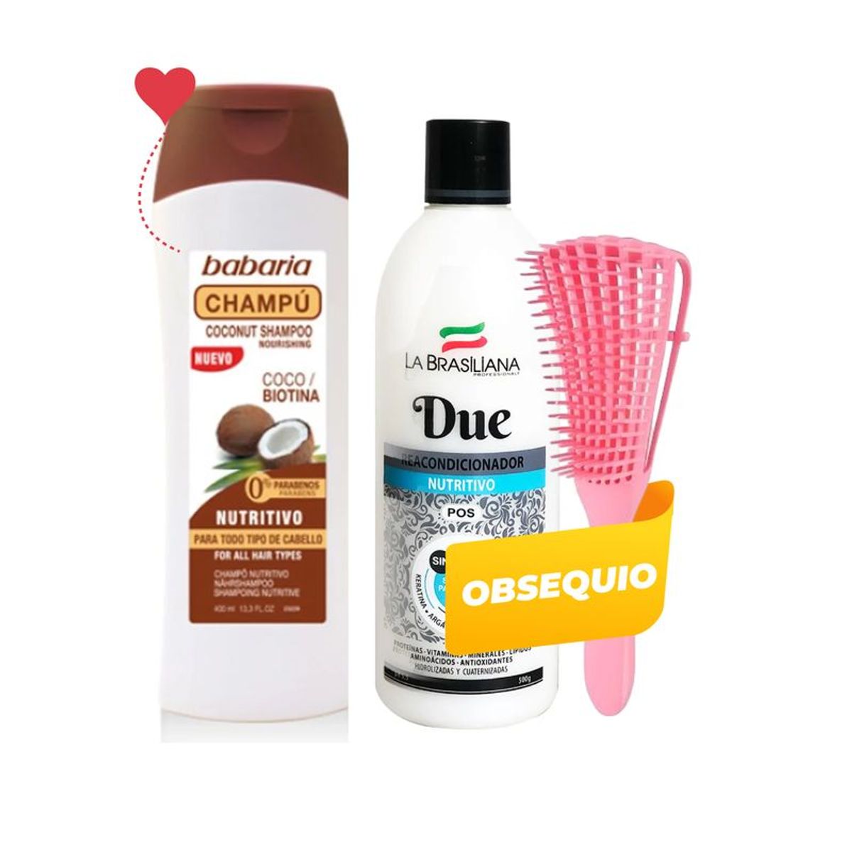 BABARIA - Duo Shampoo Coco Babaria más Acondicionador Due Brasiliana + Regalo