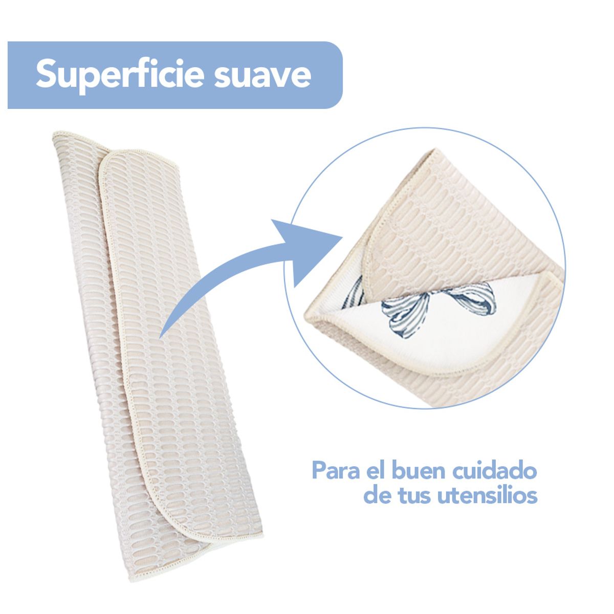 KELLER - Alfombrilla de Microfibra Escurridor Secador Platos Beige Diseño R63