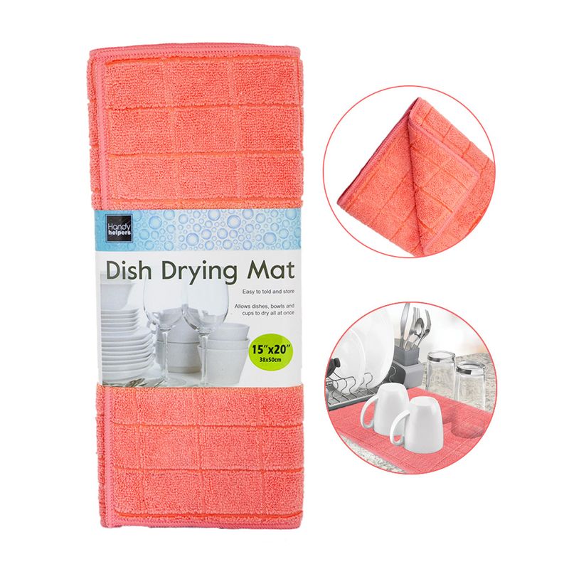 KELLER - Alfombrilla de Microfibra Escurridor Secador dePlatos Vasos Rosado R63