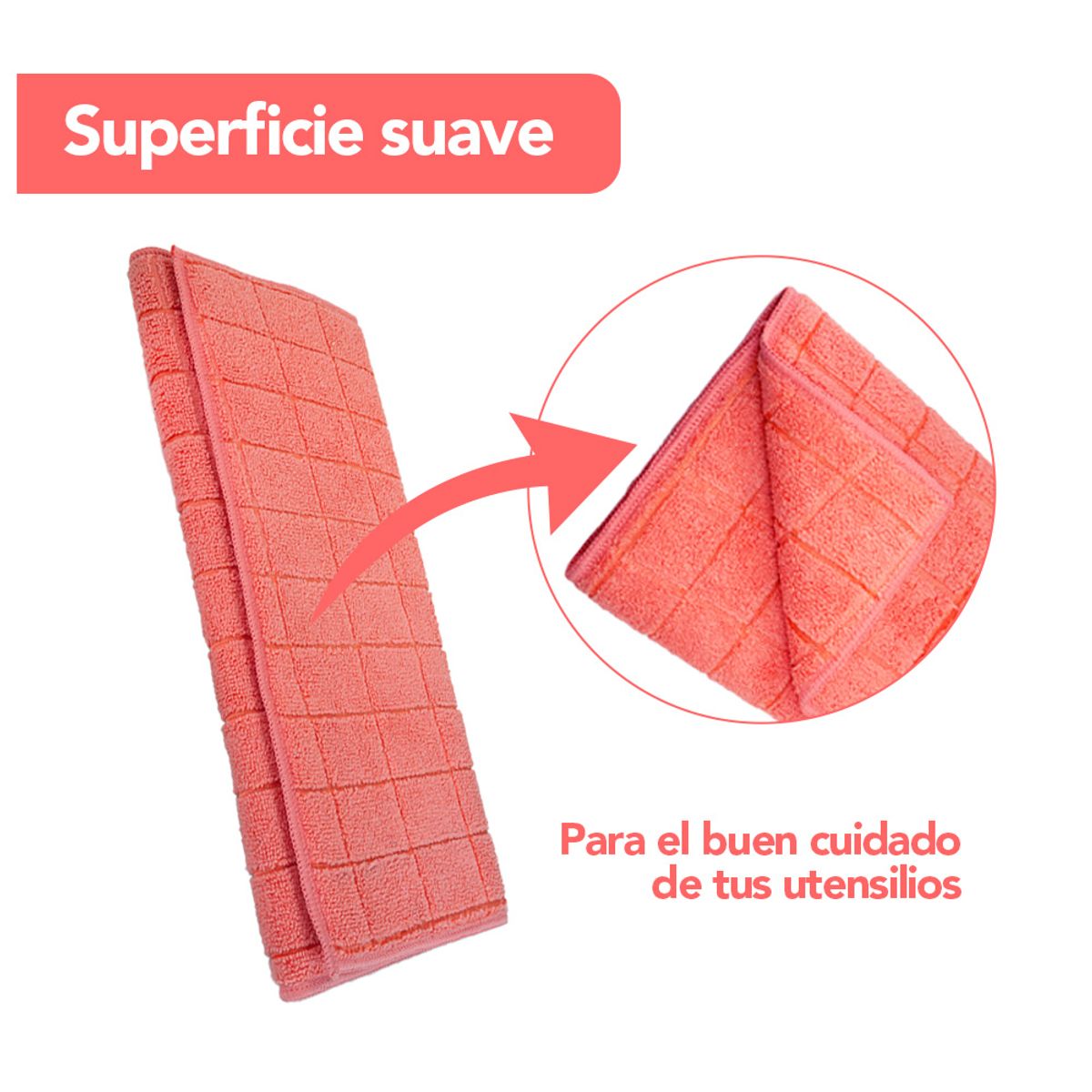 KELLER - Alfombrilla de Microfibra Escurridor Secador dePlatos Vasos Rosado R63