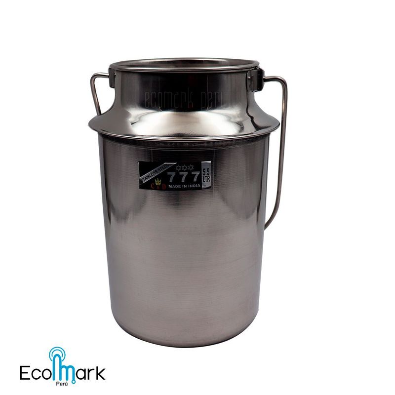 GENERICO - Balde Bidón para Leche Acero Inoxidable 5.5 Litros
