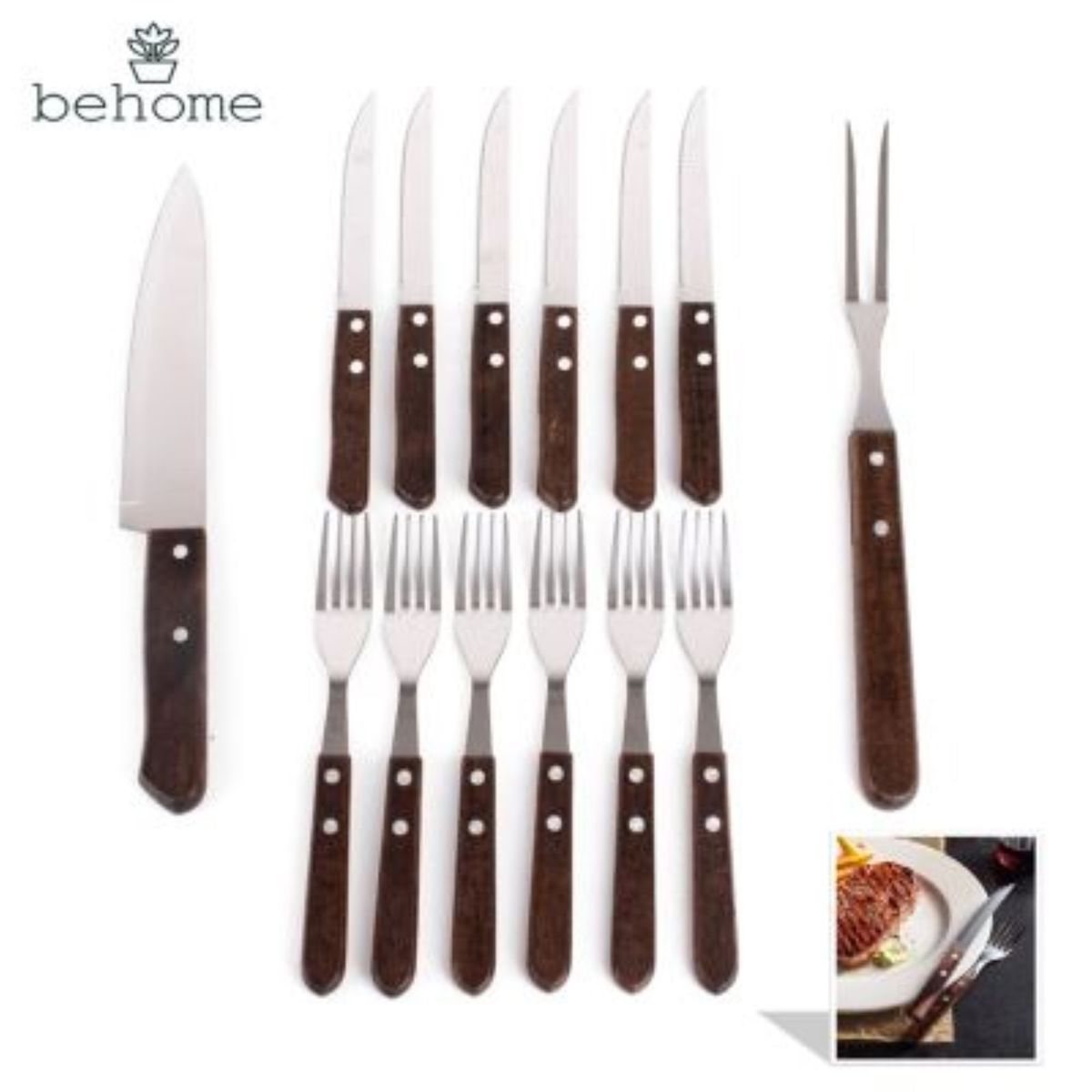 BEHOME - Cubiertos Parrilleros Behome 14 Piezas