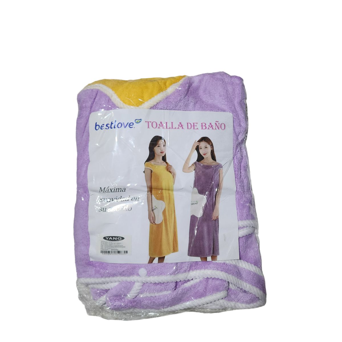 GENERICO - Toalla Bata de baño suave de microfibra Morado - 66 x 135 CM