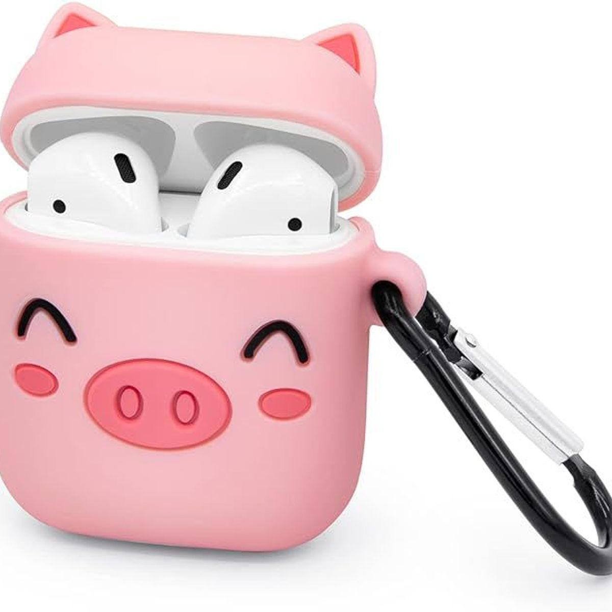 GENERICO - FUNDA AIRPOD CERDITA ROSA SILICONA