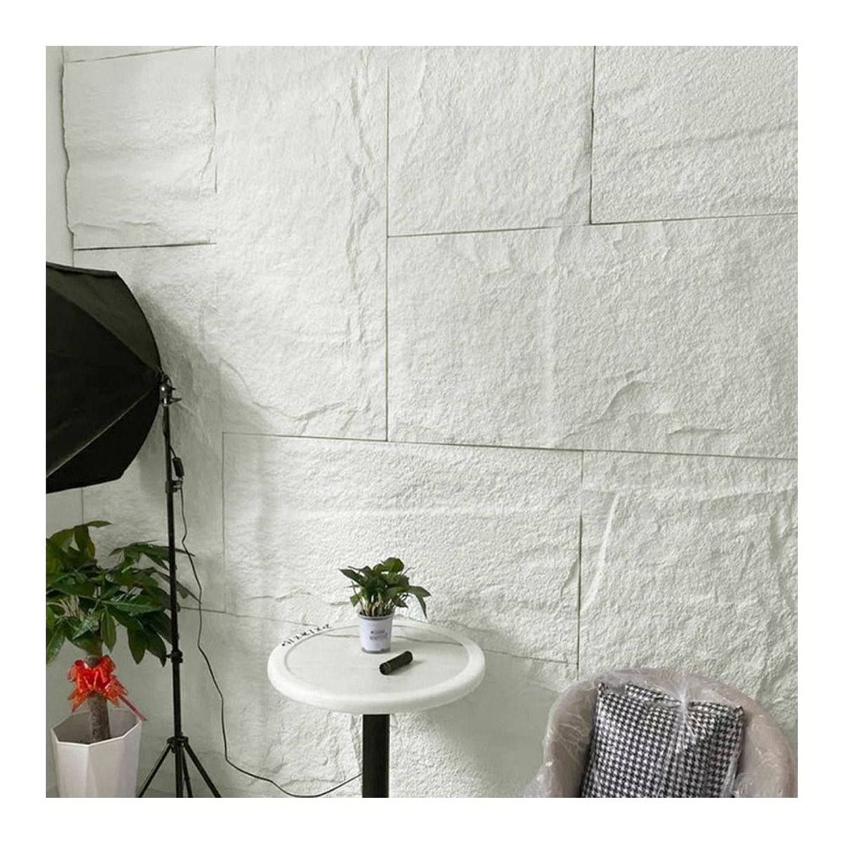 GENERICO - Panel de Piedra Cincelada 120 x 60cm x 30mm - Blanco