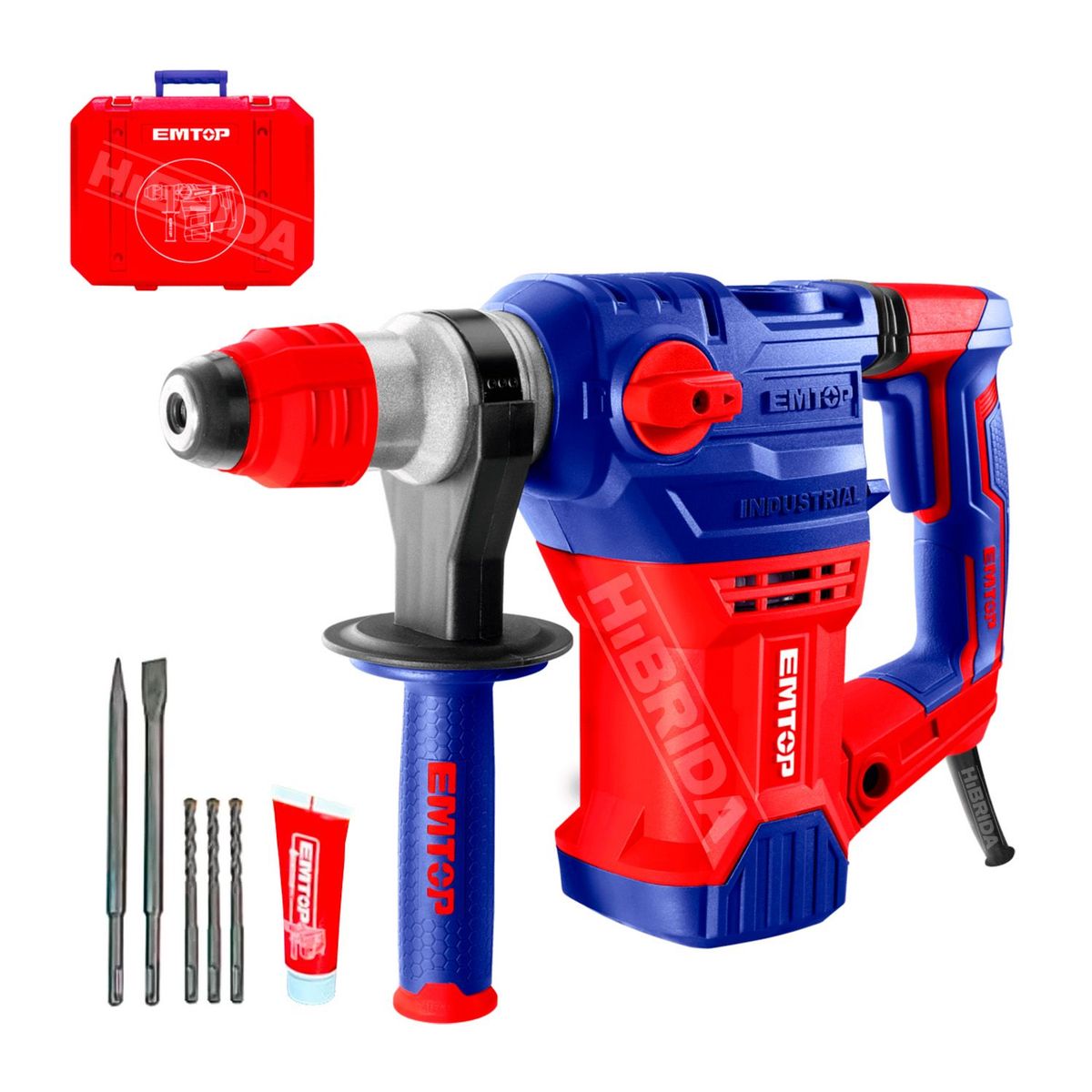 EMTOP - ROTOMARTILLO 1500W SDS PLUS EMTOP INDUSTRIAL 55J CONCRETO - ERHRP1502