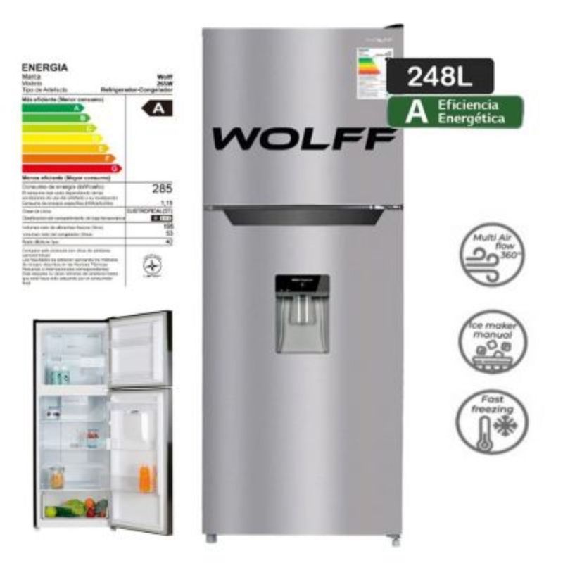 WOLFF - Refrigeradora Wolff No Frost WRF265D de 248L