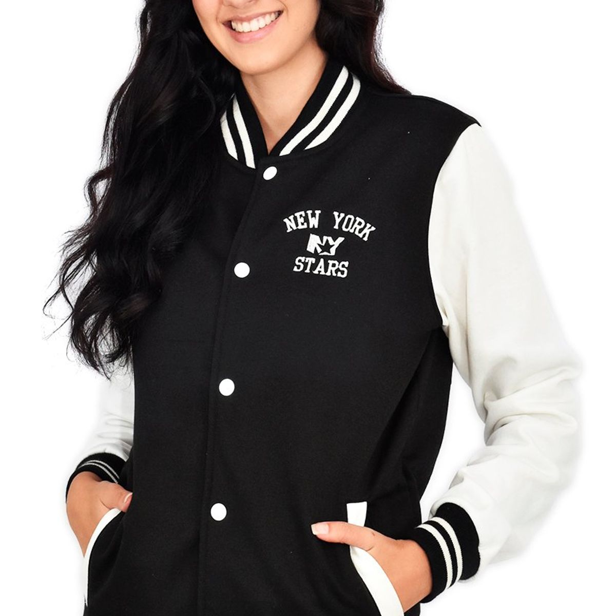 NEW YORK STARS - Casaca de Mujer Modelo Americana - Negro