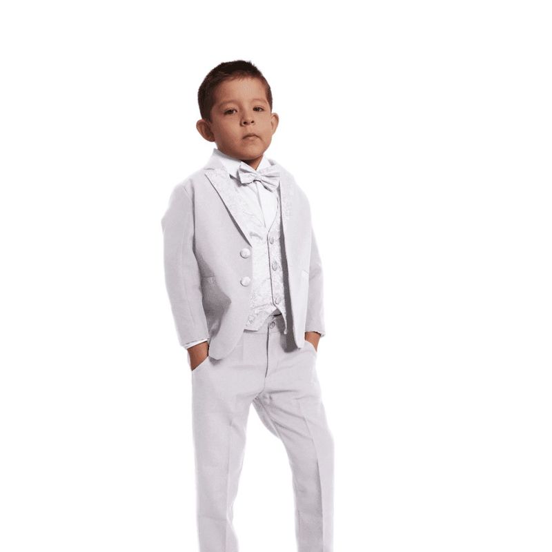 GENERICO - TERNO BLANCO PANTALON CHALECO SACO Y CORBATA MICHI