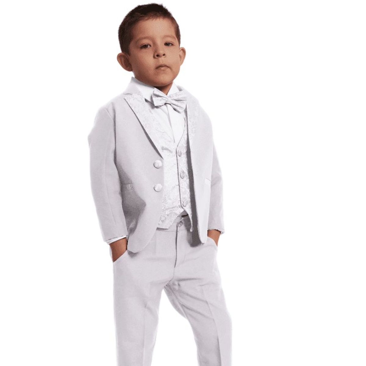 GENERICO - TERNO BLANCO PANTALON CHALECO SACO Y CORBATA MICHI