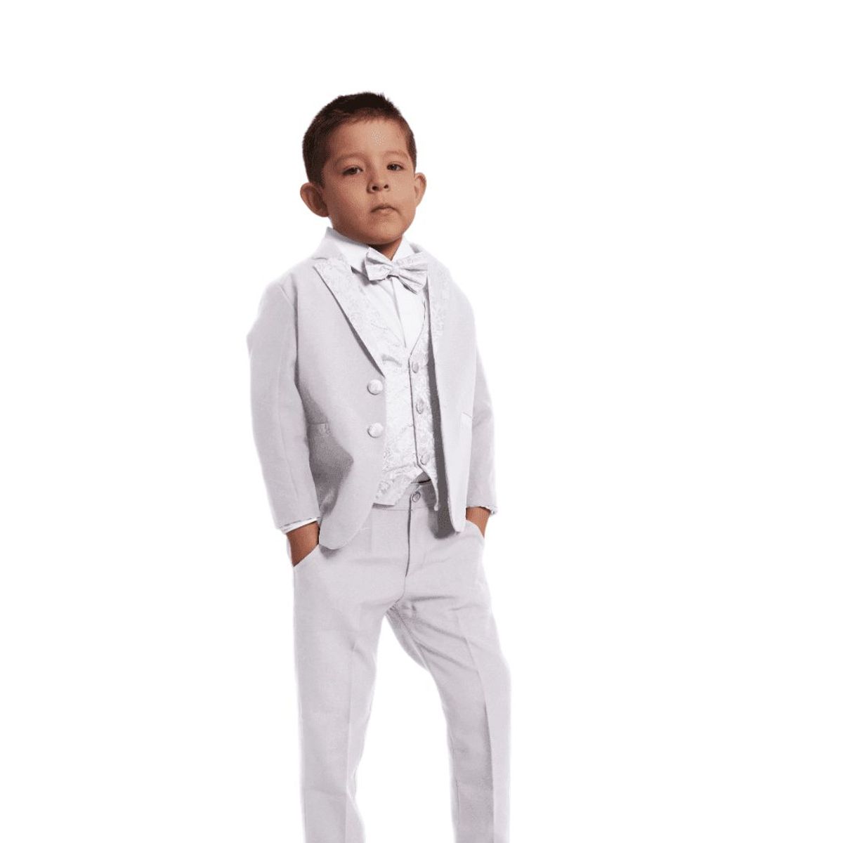 GENERICO - TERNO BLANCO PANTALON CHALECO SACO Y CORBATA MICHI