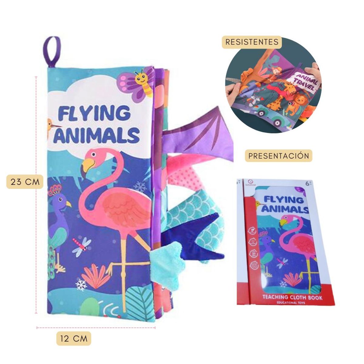 GENERICO - Libro sensorial Animales Voladores - En Caja