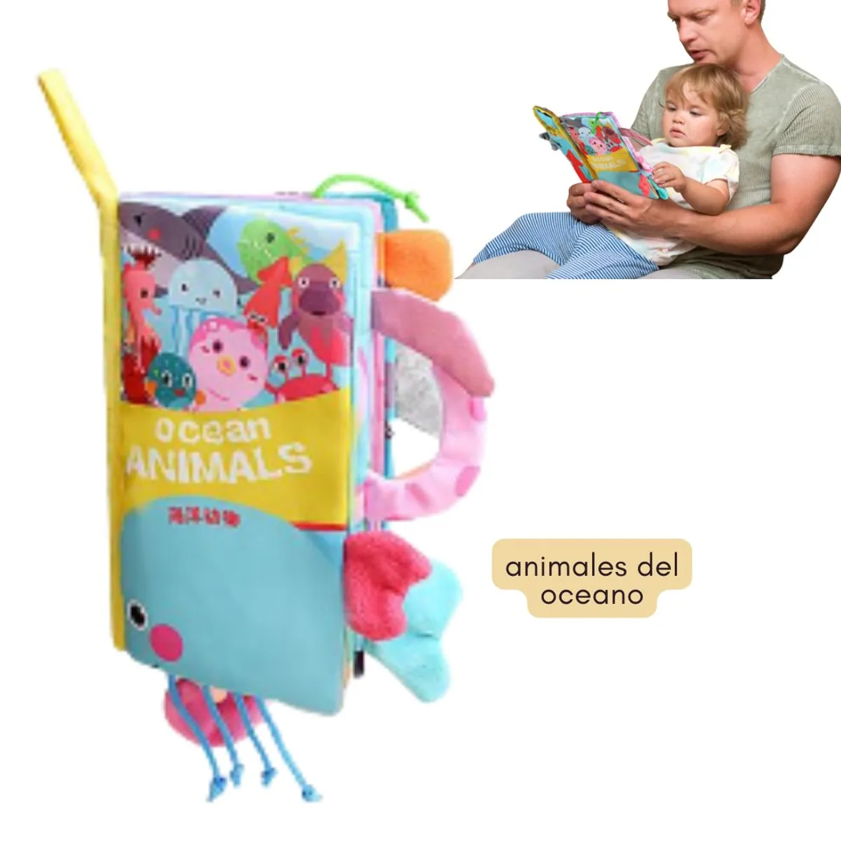 GENERICO - Libro sensorial de Tela - Animales del Oceano