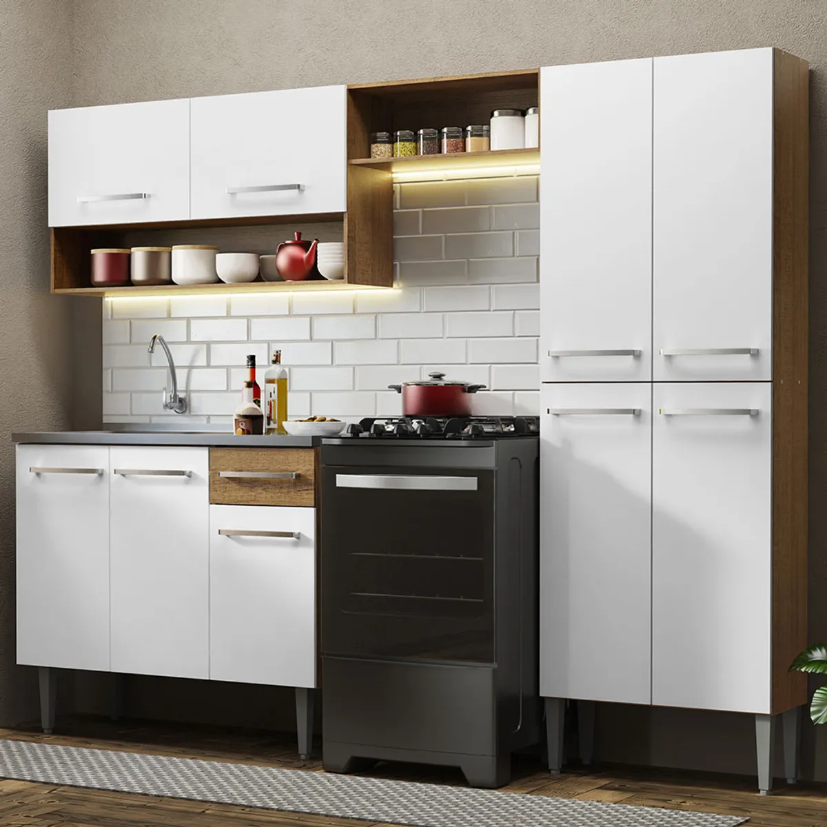 MADESA - Mueble de Cocina Integral Emilly 229 cm - Con Lavadero 10