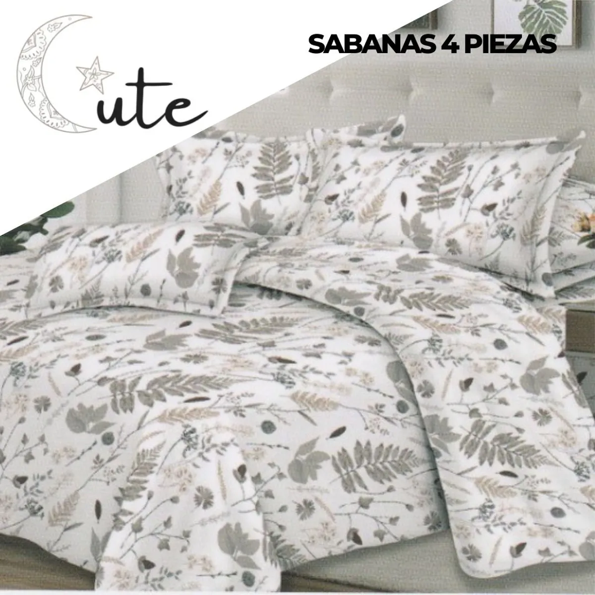 CUTE - JUEGO DE SÁBANAS QUEEN