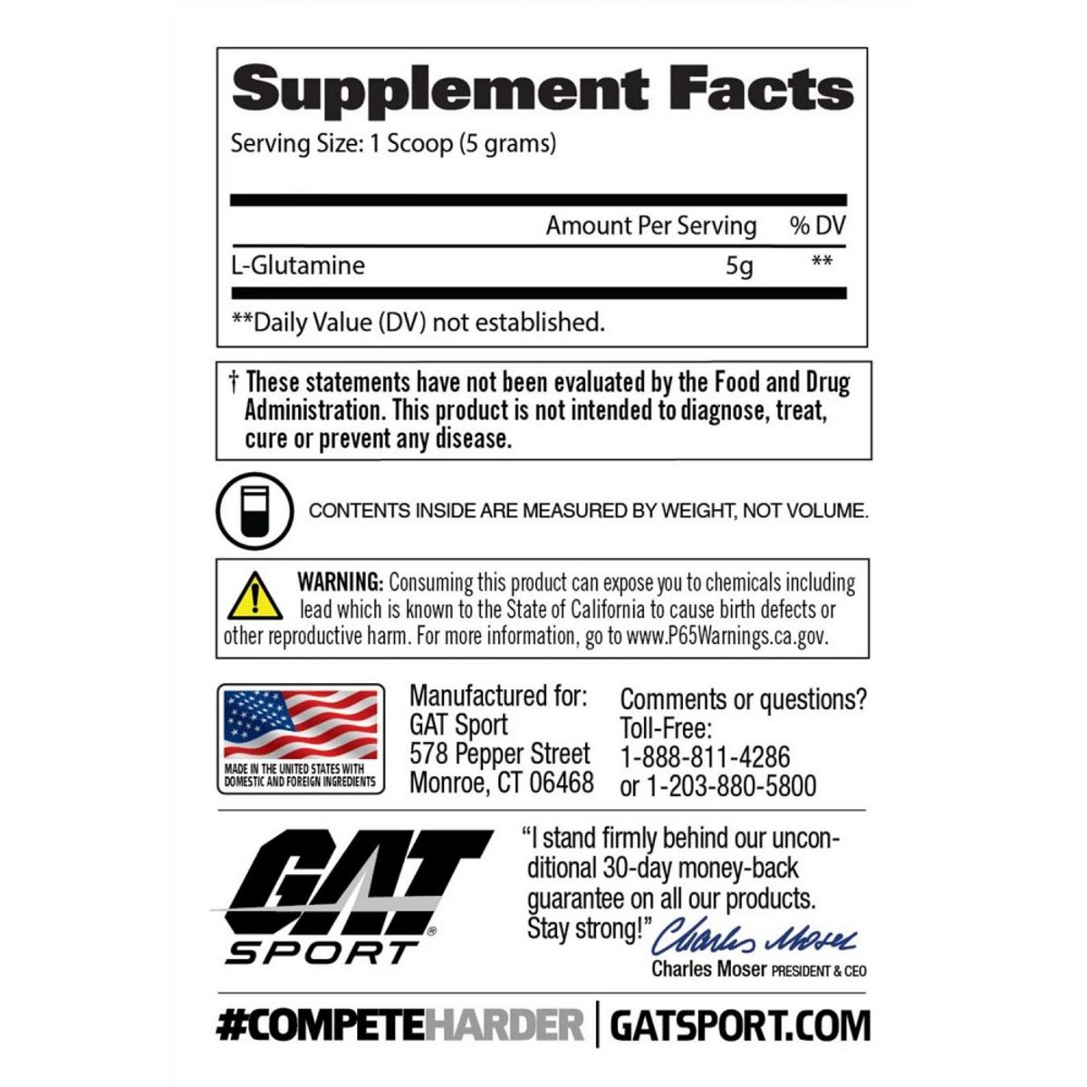 GENERICO - L Glutamina Gat Sport 300 gramos