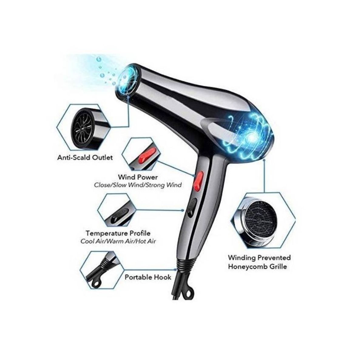 GENERICO - Pack Secadora + Rizadora Cabello Color Aleatorio