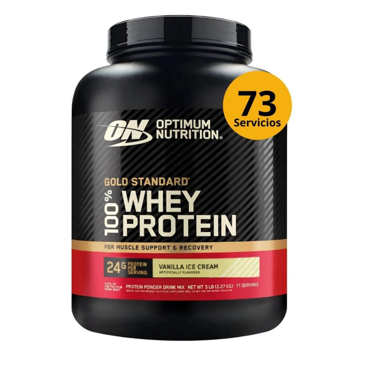 Optimum Nutrition - Proteina Whey Gold Standard 5lb ON Vainilla ice cream