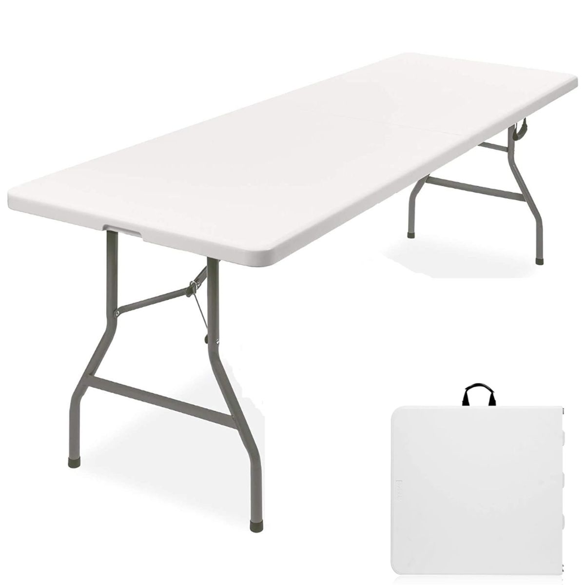 INSPIRA MARKET - Mesa plegable portátil practico y amplio 180cm Multiusos Camping