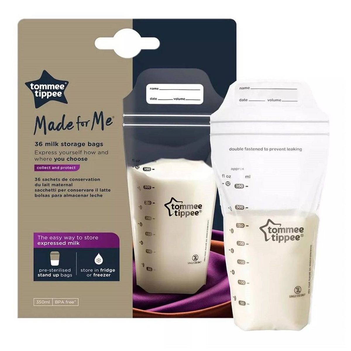 TOMMEE TIPPEE - Bolsa de Almacenamiento Leche 36und Original Lactancia BPA F