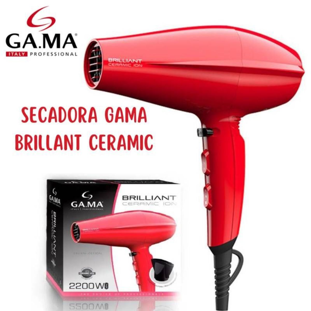 Gama - Secadora brilliant ceramic ion 2200 watts