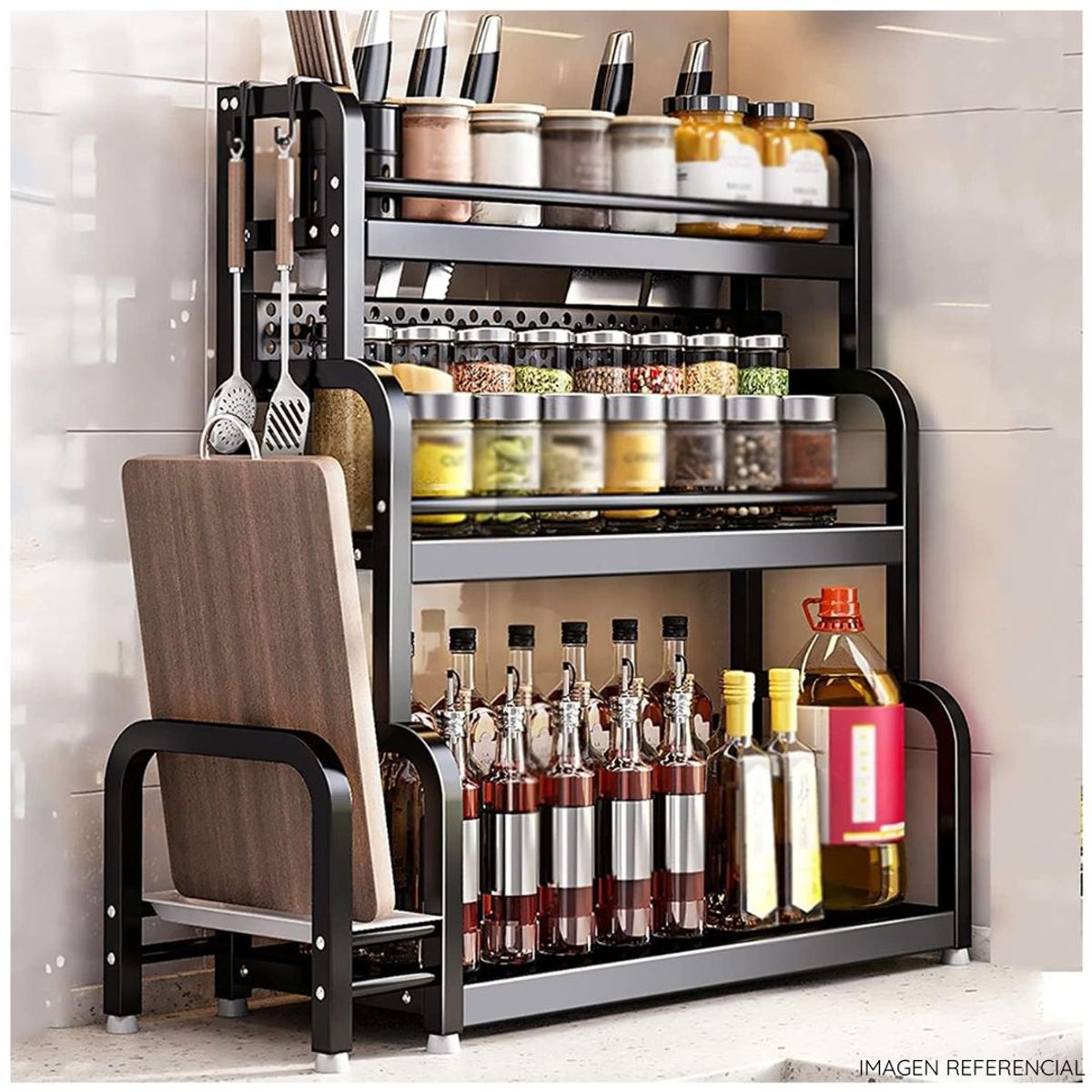 INSPIRA MARKET - Organizador de Especies Condimentos Utensilios 3 niveles multifunción