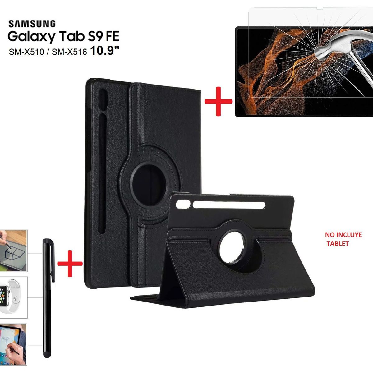 GENERICO - Funda + Mica + lapiz para Samsung Tab S9 FE 10.9 SM-X510 Case Estuche