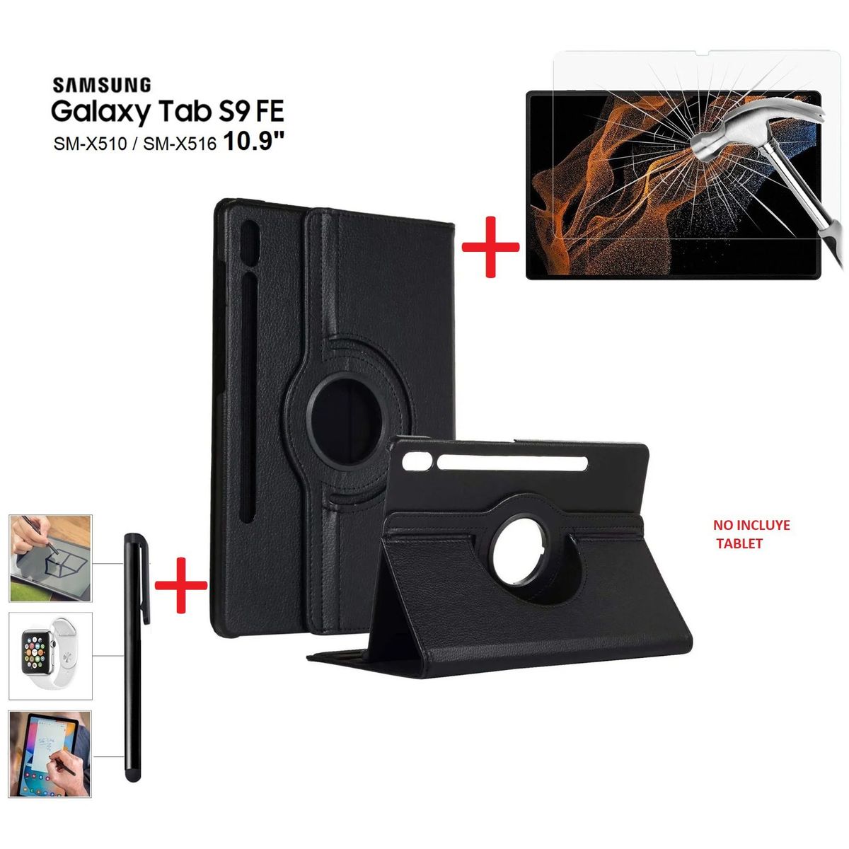 GENERICO - Funda + Mica + lapiz para Samsung Tab S9 FE 10.9 SM-X510 Case Estuche
