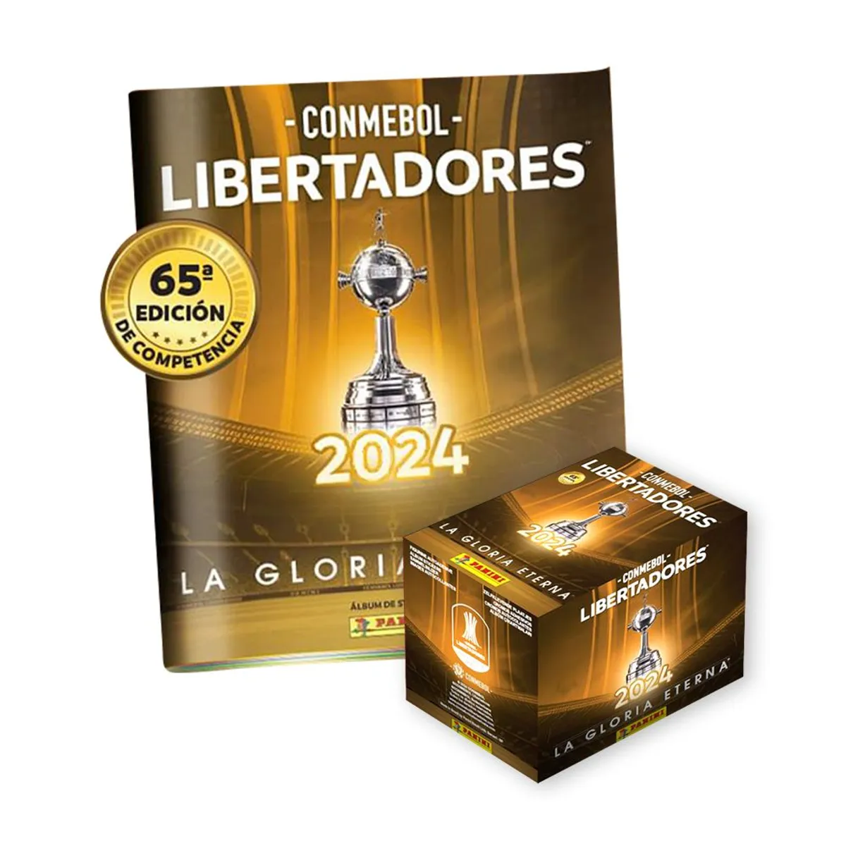 PANINI - Copa Libertadores 2024, 1 álbum tapa blanda + 1 cajita