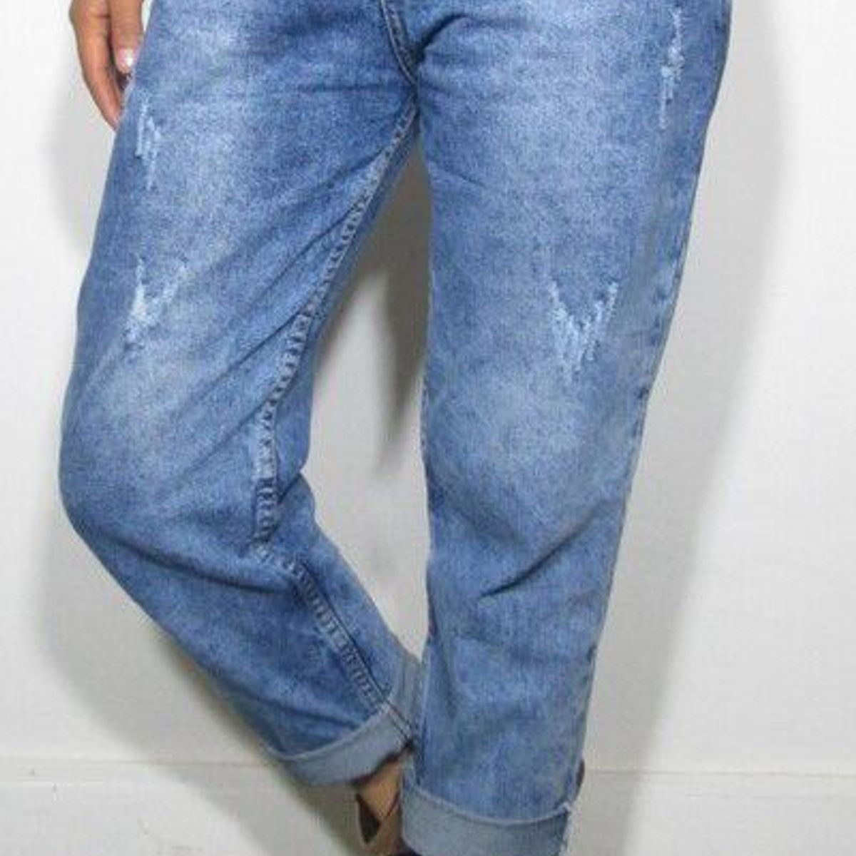 GENERICO - PANTALON JEAN  BOYFRIEND - AZUL-MUJER
