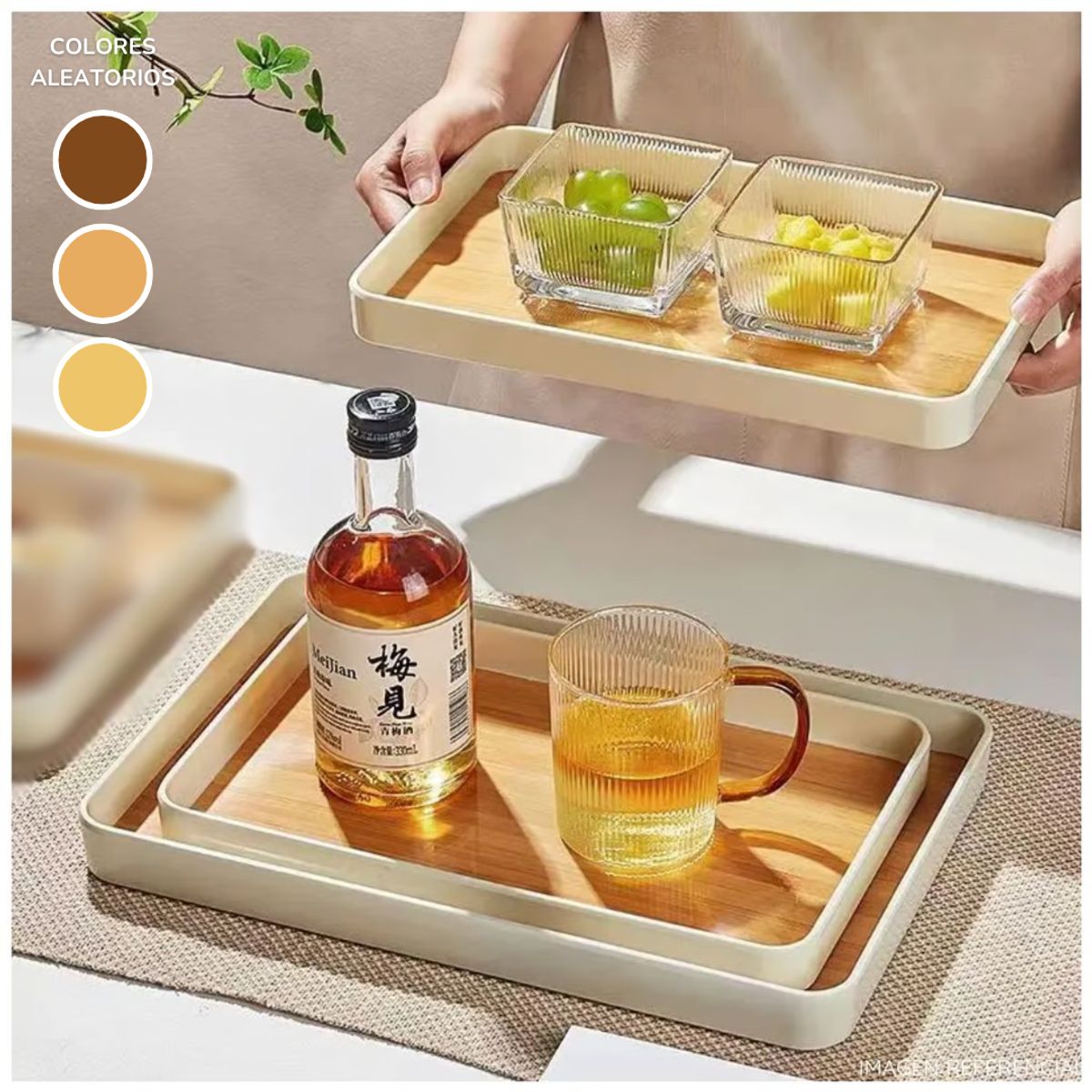 INSPIRA MARKET - Bandeja de alimentos transportador Set x3