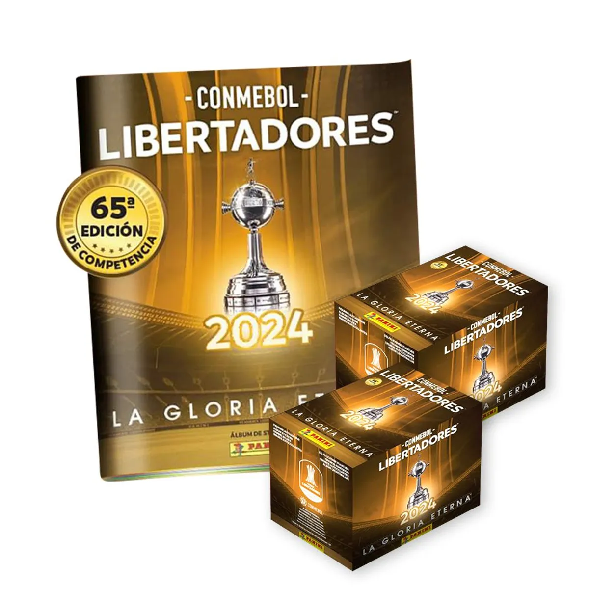 PANINI - Copa Libertadores 2024, 1 álbum tapa blanda + 2 cajitas