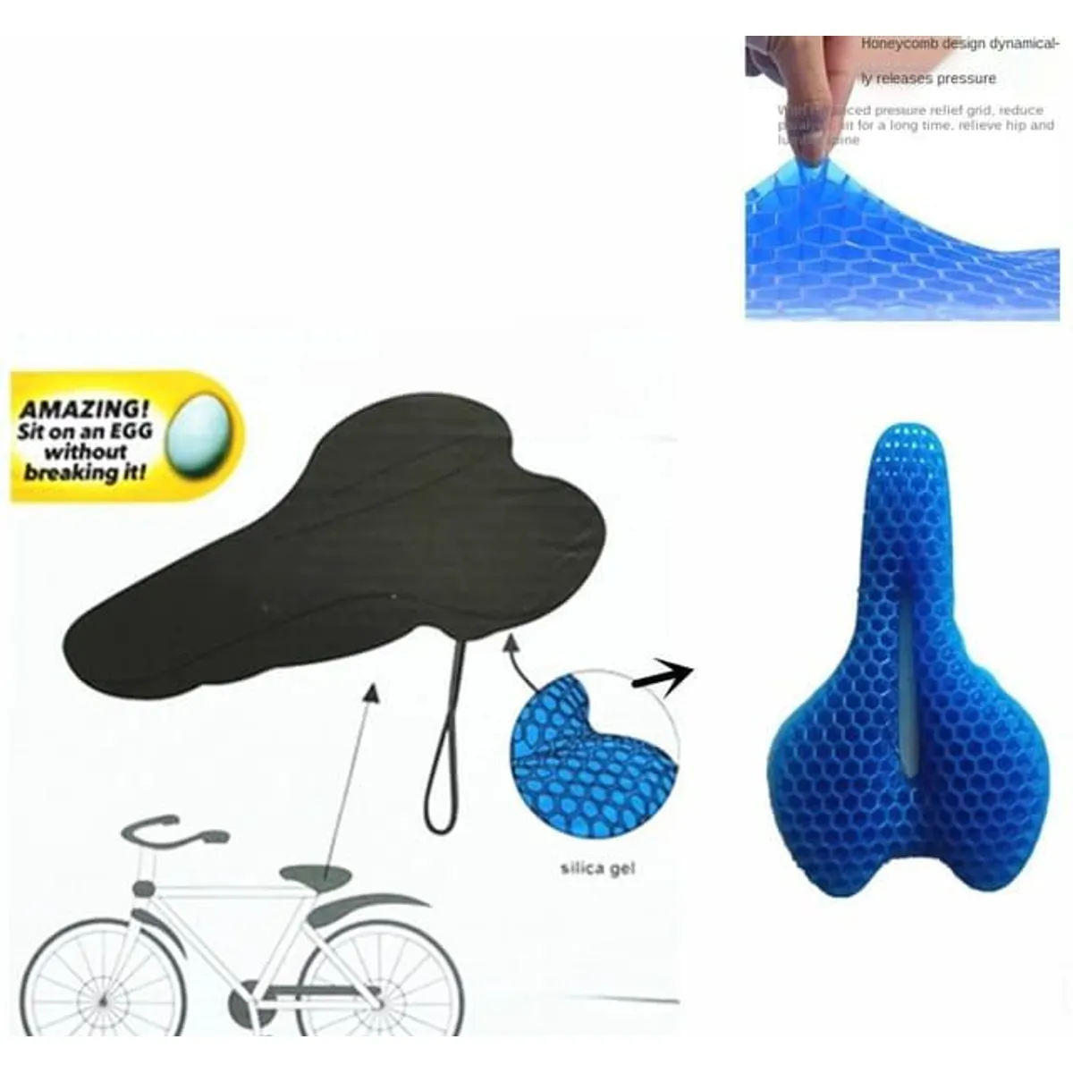 OEM - ASIENTO COJIN GEL PARA TODO TIPO DE BICICLETA CON FUNDA