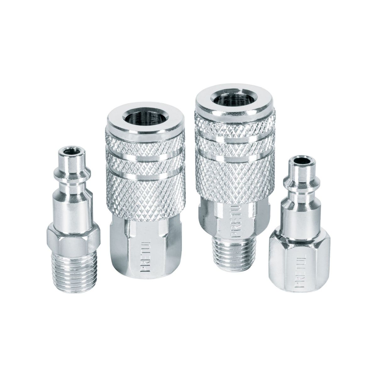 PRETUL - Conectores y Acoples Rápidos 4 und para compresora de aire, PRETUL