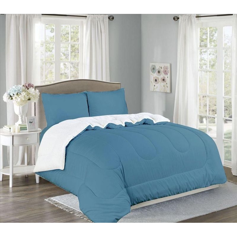 CASATEX - Edredón Con Sherpa 2 Plazas + Juego de Sábanas 100% Algodón