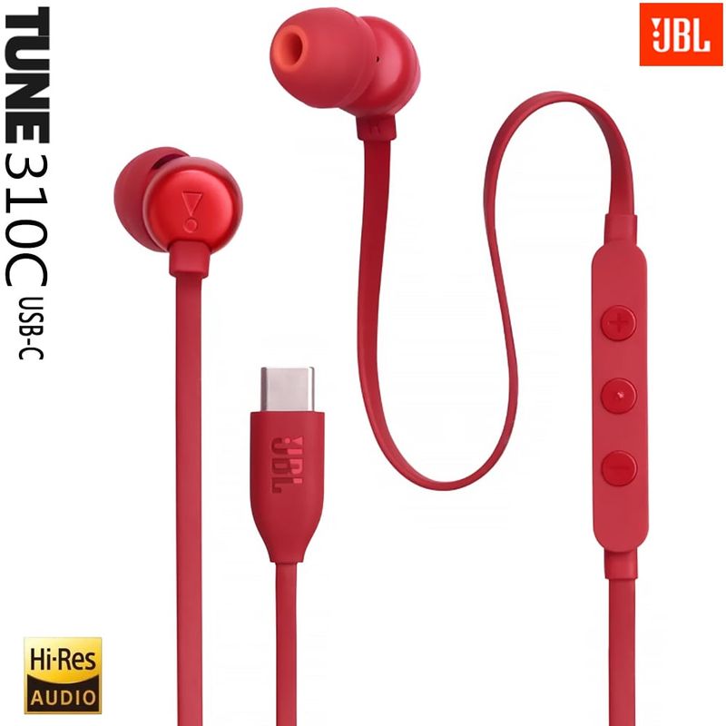 JBL - JBL Audifonos USB-C HI-RES Extra Bass + Ecualizador  Tune 310C