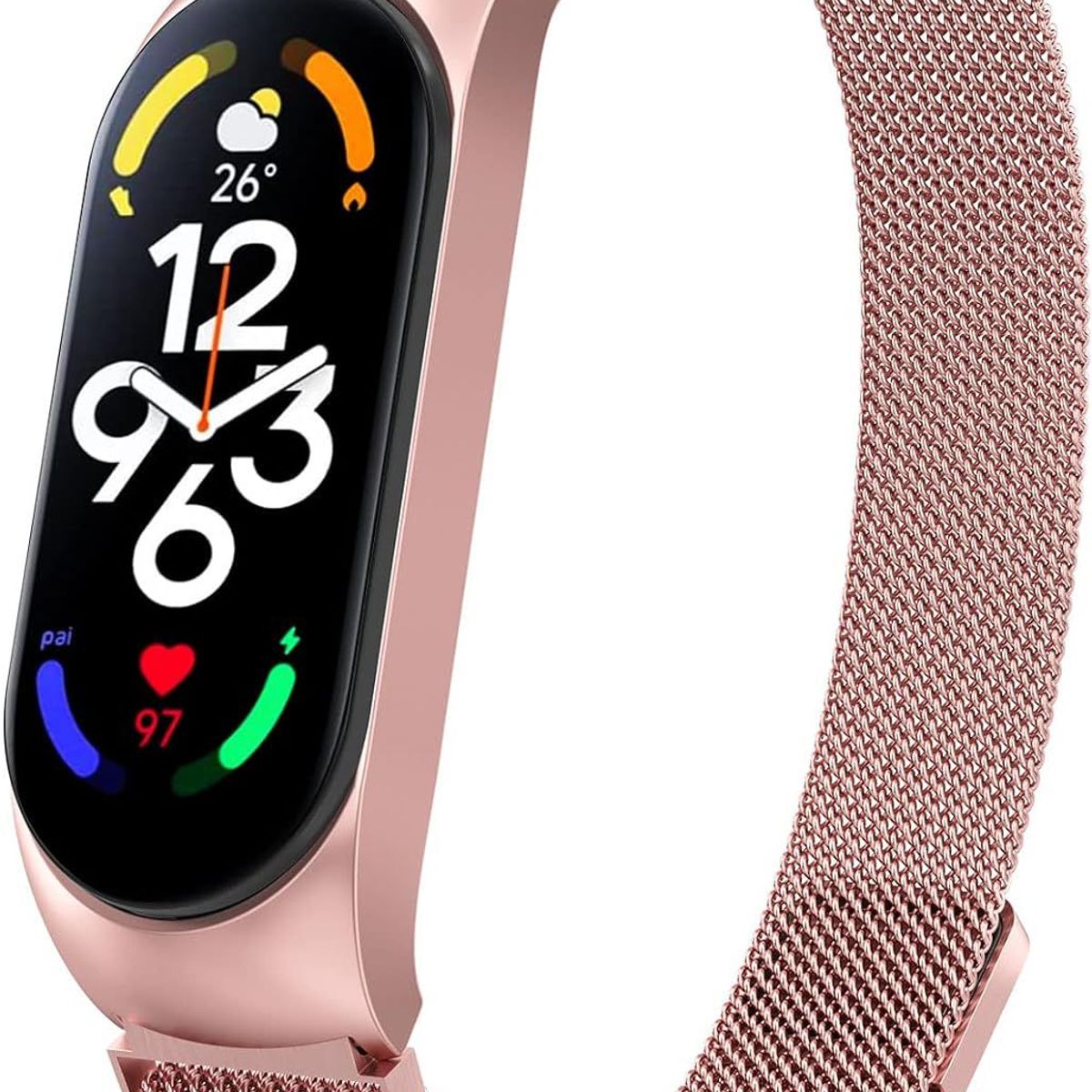 GENERICO - Correa de Metal para Xiaomi Mi Band 8 - Rosado