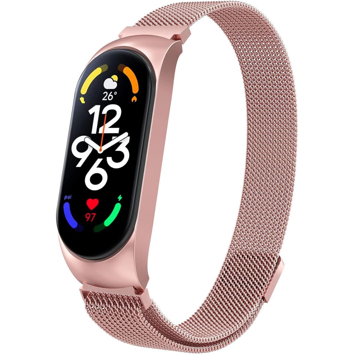 GENERICO - Correa de Metal para Xiaomi Mi Band 8 - Rosado