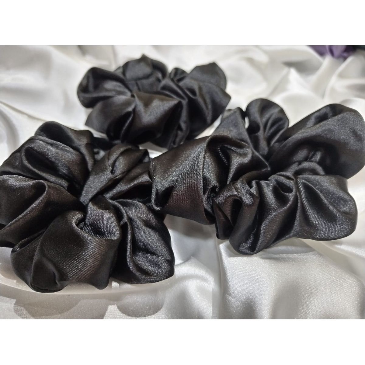 GENERICO - SCRUNCHIES COLETEROS PARA EL CABELLO  PACK DE 3 UNIDADES NEGRO