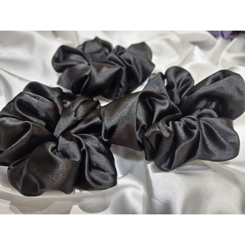 GENERICO - SCRUNCHIES COLETEROS PARA EL CABELLO  PACK DE 3 UNIDADES NEGRO
