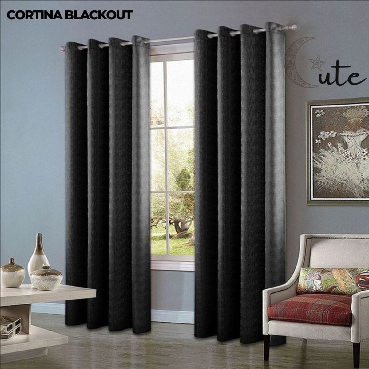 GENERICO - SET DE CORTINAS BLACKOUT 140 x 220CM/ 2