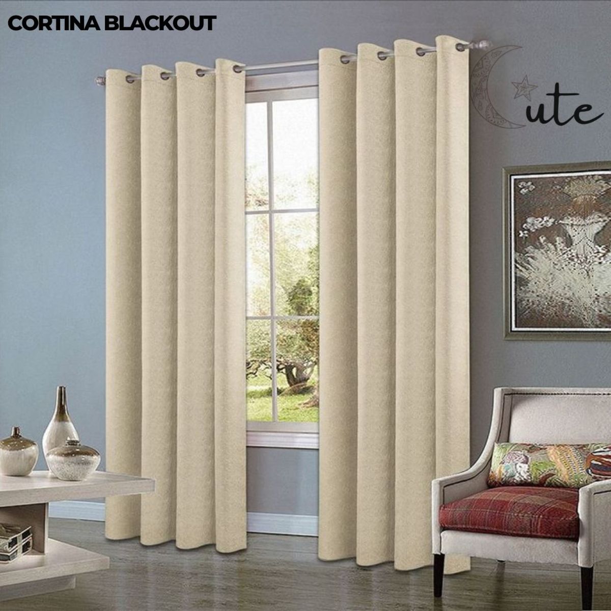 GENERICO - SET DE CORTINAS BLACKOUT 140 x 220CM/ 2