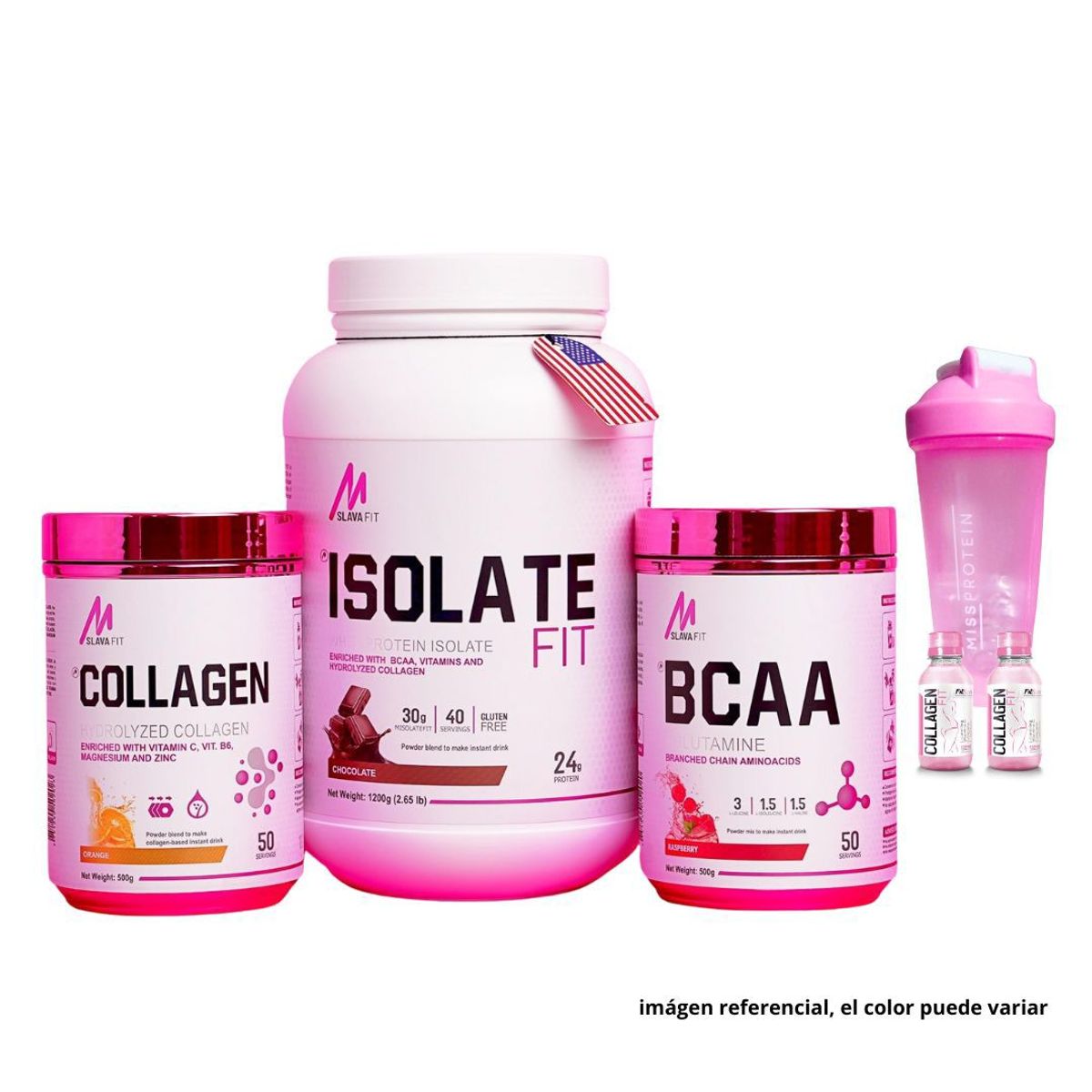 MSLAVA FIT - MISOLATE FIT 2.650 lb VAINILLA + COLLAGEN 500 GR MORA + BCAA 500 GR FRUITPUNCH