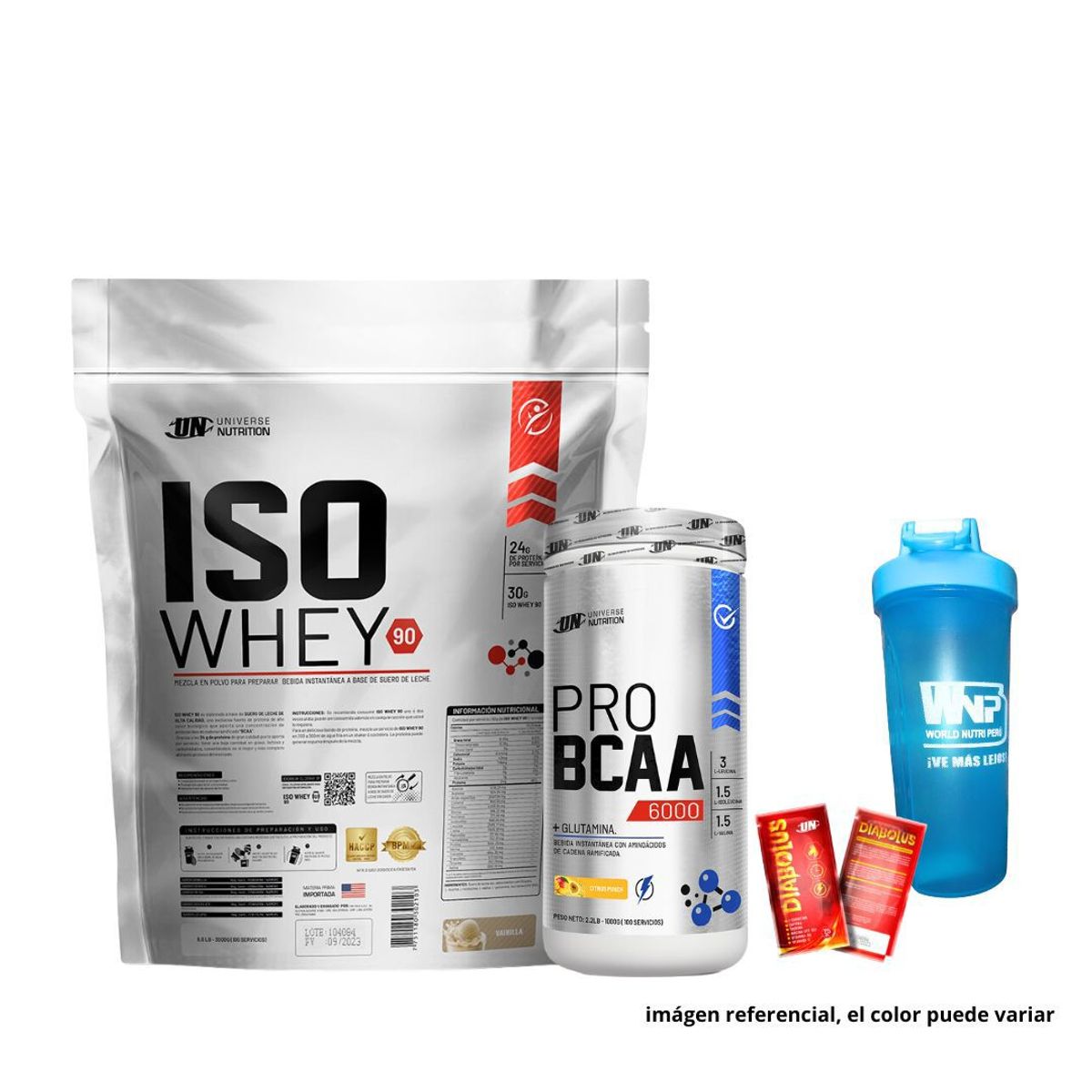 UNIVERSE NUTRITION - ISO WHEY 3KG COOKIES + PRO BCAA 6000 900GR + SHAKER