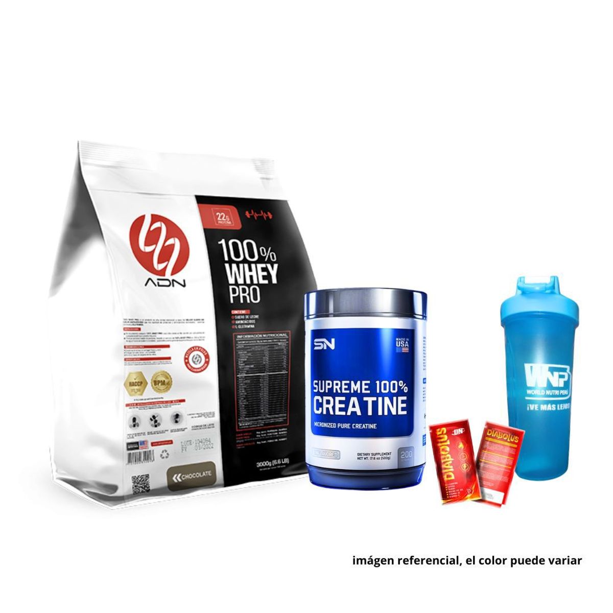 SUPREME NUTRITION - 100 % WHEY PRO 3KG ADN NUTRITION CHOCOLATE + 100% CREATINE 500 GR