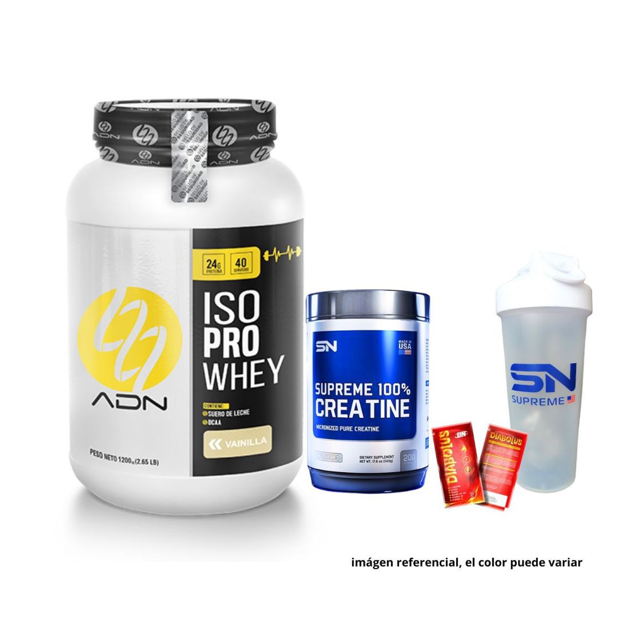 ADN - ISO PRO WHEY ADN CHOCOLATE + 100% CREATINE SUPREME 500GR + SHAKER