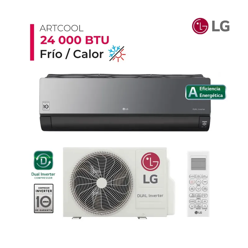LG - Aire Acondicionado LG Split Pared de 24000 BTUH Artcool FríoCalor