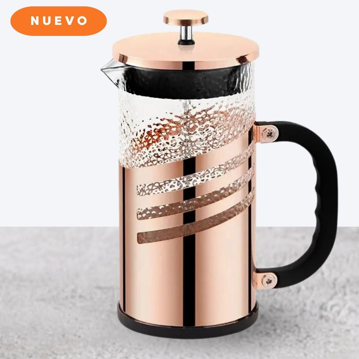 GENERICO - CAFETERA FRANCESA DORADA DE 1LT